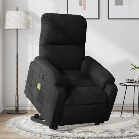 Elektrischer, verstellbarer, aufklappbarer Massagesessel aus schwarzem Stoff. von , Sessel - Ref: Foro24-3204953, Preis: 351,...