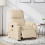 Sillón reclinable masaje eléctrico tela microfibra color crema by , Armchairs - Ref: Foro24-3204926, Price: 299,18 €, Discoun...