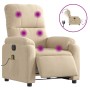 Sillón reclinable masaje eléctrico tela microfibra color crema by , Armchairs - Ref: Foro24-3204926, Price: 299,18 €, Discoun...