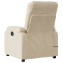 Sillón reclinable masaje eléctrico tela microfibra color crema by , Armchairs - Ref: Foro24-3204926, Price: 299,18 €, Discoun...