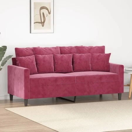 Sofá de 2 plazas de terciopelo rojo tinto 140 cm by , Sofas - Ref: Foro24-359307, Price: 209,57 €, Discount: %