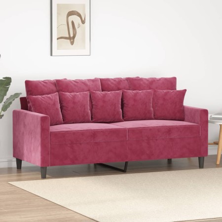 Zweiplätziges Samtsofa in Bordeauxrot, 140 cm. von , Sofas - Ref: Foro24-359307, Preis: 207,49 €, Rabatt: %