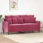 Sofá de 2 plazas de terciopelo rojo tinto 140 cm by , Sofas - Ref: Foro24-359307, Price: 209,57 €, Discount: %