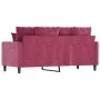 Sofá de 2 plazas de terciopelo rojo tinto 140 cm by , Sofas - Ref: Foro24-359307, Price: 209,57 €, Discount: %