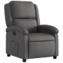 Sillón reclinable eléctrico de cuero auténtico gris de , Sillones - Ref: Foro24-3204257, Precio: 349,74 €, Descuento: %