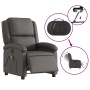 Sillón reclinable eléctrico de cuero auténtico gris by , Armchairs - Ref: Foro24-3204257, Price: 349,28 €, Discount: %