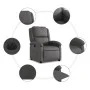 Sillón reclinable eléctrico de cuero auténtico gris de , Sillones - Ref: Foro24-3204257, Precio: 349,74 €, Descuento: %
