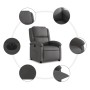 Sillón reclinable eléctrico de cuero auténtico gris by , Armchairs - Ref: Foro24-3204257, Price: 349,28 €, Discount: %