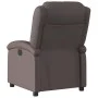 Sillón reclinable eléctrico de cuero auténtico marrón oscuro by , Armchairs - Ref: Foro24-3204255, Price: 367,42 €, Discount: %