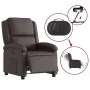 Sillón reclinable eléctrico de cuero auténtico marrón oscuro by , Armchairs - Ref: Foro24-3204255, Price: 367,42 €, Discount: %
