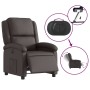 Sillón reclinable eléctrico de cuero auténtico marrón oscuro by , Armchairs - Ref: Foro24-3204255, Price: 370,36 €, Discount: %