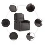 Sillón reclinable eléctrico de cuero auténtico marrón oscuro by , Armchairs - Ref: Foro24-3204255, Price: 367,42 €, Discount: %