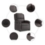 Sillón reclinable eléctrico de cuero auténtico marrón oscuro by , Armchairs - Ref: Foro24-3204255, Price: 370,36 €, Discount: %