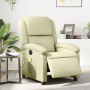 Sillón reclinable de masaje eléctrico cuero auténtico crema by , Armchairs - Ref: Foro24-3204260, Price: 368,40 €, Discount: %
