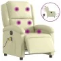 Sillón reclinable de masaje eléctrico cuero auténtico crema de , Sillones - Ref: Foro24-3204260, Precio: 363,67 €, Descuento: %