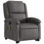 Sillón reclinable de masaje elevable cuero auténtico gris by , Armchairs - Ref: Foro24-3204269, Price: 403,96 €, Discount: %