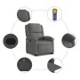 Sillón reclinable de masaje elevable cuero auténtico gris by , Armchairs - Ref: Foro24-3204269, Price: 403,96 €, Discount: %