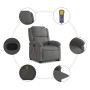 Sillón reclinable de masaje elevable cuero auténtico gris by , Armchairs - Ref: Foro24-3204269, Price: 400,00 €, Discount: %