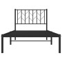 Bed frame with black metal headboard 90x200 cm by , Beds and slatted bases - Ref: Foro24-374430, Price: 66,40 €, Discount: %