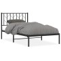 Estructura de cama con cabecero metal negro 100x200 cm de , Camas y somieres - Ref: Foro24-374432, Precio: 69,43 €, Descuento: %