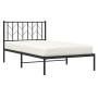Estructura de cama con cabecero metal negro 100x200 cm de , Camas y somieres - Ref: Foro24-374432, Precio: 69,43 €, Descuento: %
