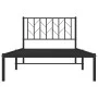 Bettgestell mit schwarzem Metallkopfteil 100x200 cm von , Betten und Lattenroste - Ref: Foro24-374432, Preis: 68,34 €, Rabatt: %