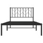 Estructura de cama con cabecero metal negro 100x200 cm de , Camas y somieres - Ref: Foro24-374432, Precio: 69,43 €, Descuento: %