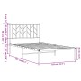 Estructura de cama con cabecero metal negro 100x200 cm de , Camas y somieres - Ref: Foro24-374432, Precio: 69,43 €, Descuento: %
