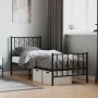 Bettgestell mit Kopfteil und schwarzem Metallfußteil 75x190 cm von , Betten und Lattenroste - Ref: Foro24-374445, Preis: 65,6...