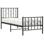 Bed frame with headboard and black metal footboard 75x190 cm by , Beds and slatted bases - Ref: Foro24-374445, Price: 64,75 €...