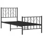 Bed frame with headboard and black metal footboard 75x190 cm by , Beds and slatted bases - Ref: Foro24-374445, Price: 64,75 €...
