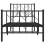 Bettgestell mit Kopfteil und schwarzem Metallfußteil 75x190 cm von , Betten und Lattenroste - Ref: Foro24-374445, Preis: 65,6...