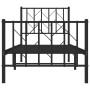 Bettgestell mit Kopfteil und schwarzem Metallfußteil 75x190 cm von , Betten und Lattenroste - Ref: Foro24-374445, Preis: 65,6...