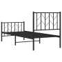 Bed frame with headboard and black metal footboard 75x190 cm by , Beds and slatted bases - Ref: Foro24-374445, Price: 64,75 €...