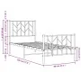Bed frame with headboard and black metal footboard 75x190 cm by , Beds and slatted bases - Ref: Foro24-374445, Price: 64,75 €...