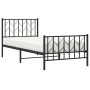 Bed frame with headboard and black metal footboard 90x190 cm by , Beds and slatted bases - Ref: Foro24-374447, Price: 80,80 €...