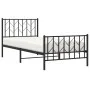 Bettgestell mit Kopfteil und Fußteil aus schwarzem Metall 90x190 cm von , Betten und Lattenroste - Ref: Foro24-374447, Preis:...