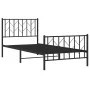 Bettgestell mit Kopfteil und Fußteil aus schwarzem Metall 90x190 cm von , Betten und Lattenroste - Ref: Foro24-374447, Preis:...