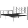 Bed frame with headboard and black metal footboard 107x203cm by , Beds and slatted bases - Ref: Foro24-374451, Price: 80,24 €...