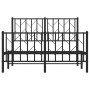 Bettgestell mit Kopf- und Fußteil aus schwarzem Metall, 120 x 200 cm von , Betten und Lattenroste - Ref: Foro24-374453, Preis...