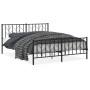 Estructura de cama cabecero y pie de cama metal negro 160x200cm de , Camas y somieres - Ref: Foro24-374458, Precio: 139,60 €,...