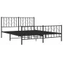 Black metal headboard and footboard bed frame 160x200cm by , Beds and slatted bases - Ref: Foro24-374458, Price: 137,14 €, Di...