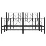 Black metal headboard and footboard bed frame 160x200cm by , Beds and slatted bases - Ref: Foro24-374458, Price: 137,14 €, Di...