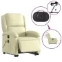 Sillón reclinable masaje eléctrico de pie cuero auténtico crema de , Sillones - Ref: Foro24-3204276, Precio: 462,91 €, Descue...