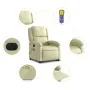 Sillón reclinable masaje eléctrico de pie cuero auténtico crema de , Sillones - Ref: Foro24-3204276, Precio: 462,91 €, Descue...