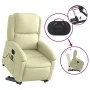 Sillón reclinable masaje eléctrico de pie cuero auténtico crema de , Sillones - Ref: Foro24-3204276, Precio: 462,91 €, Descue...