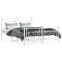 Metal bed frame with headboard and white footboard 140x200 cm by , Beds and slatted bases - Ref: Foro24-374407, Price: 106,88...