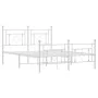 Metal bed frame with headboard and white footboard 140x200 cm by , Beds and slatted bases - Ref: Foro24-374407, Price: 106,88...