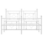 Bettgestell aus Metall mit Kopfteil und weißem Fußteil 140x200 cm von , Betten und Lattenroste - Ref: Foro24-374407, Preis: 1...