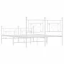 Metal bed frame with headboard and white footboard 140x200 cm by , Beds and slatted bases - Ref: Foro24-374407, Price: 106,88...